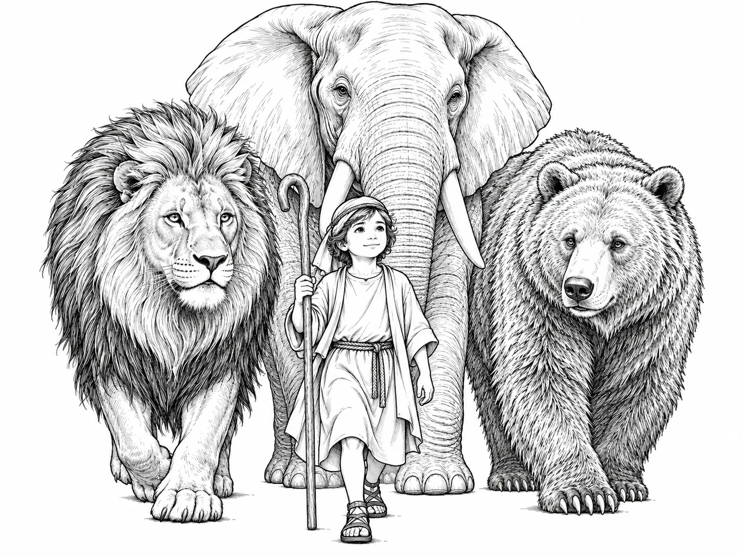 Child Shepherd with Animal Guardians