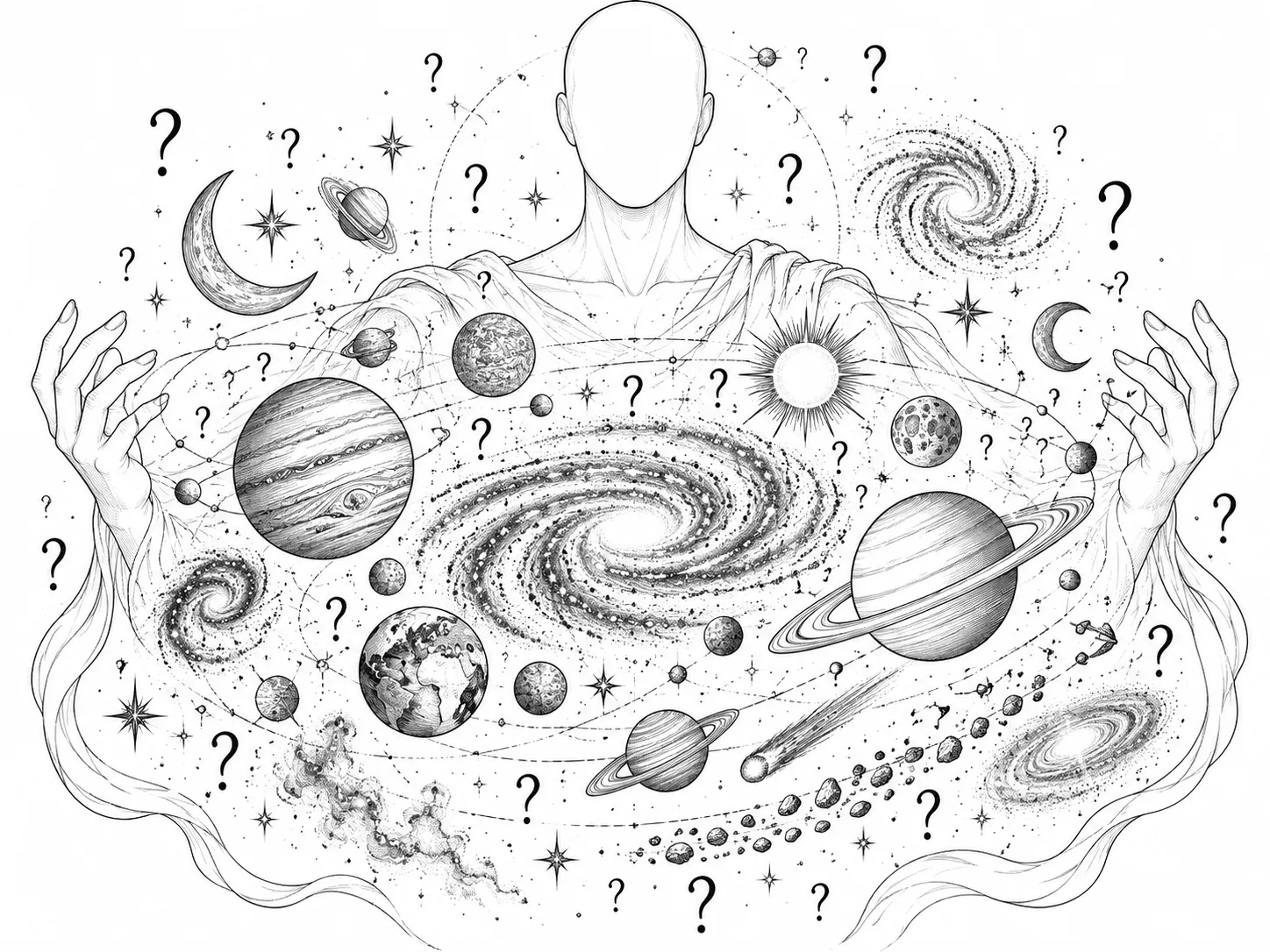 Unknown Creator Holding the Universe